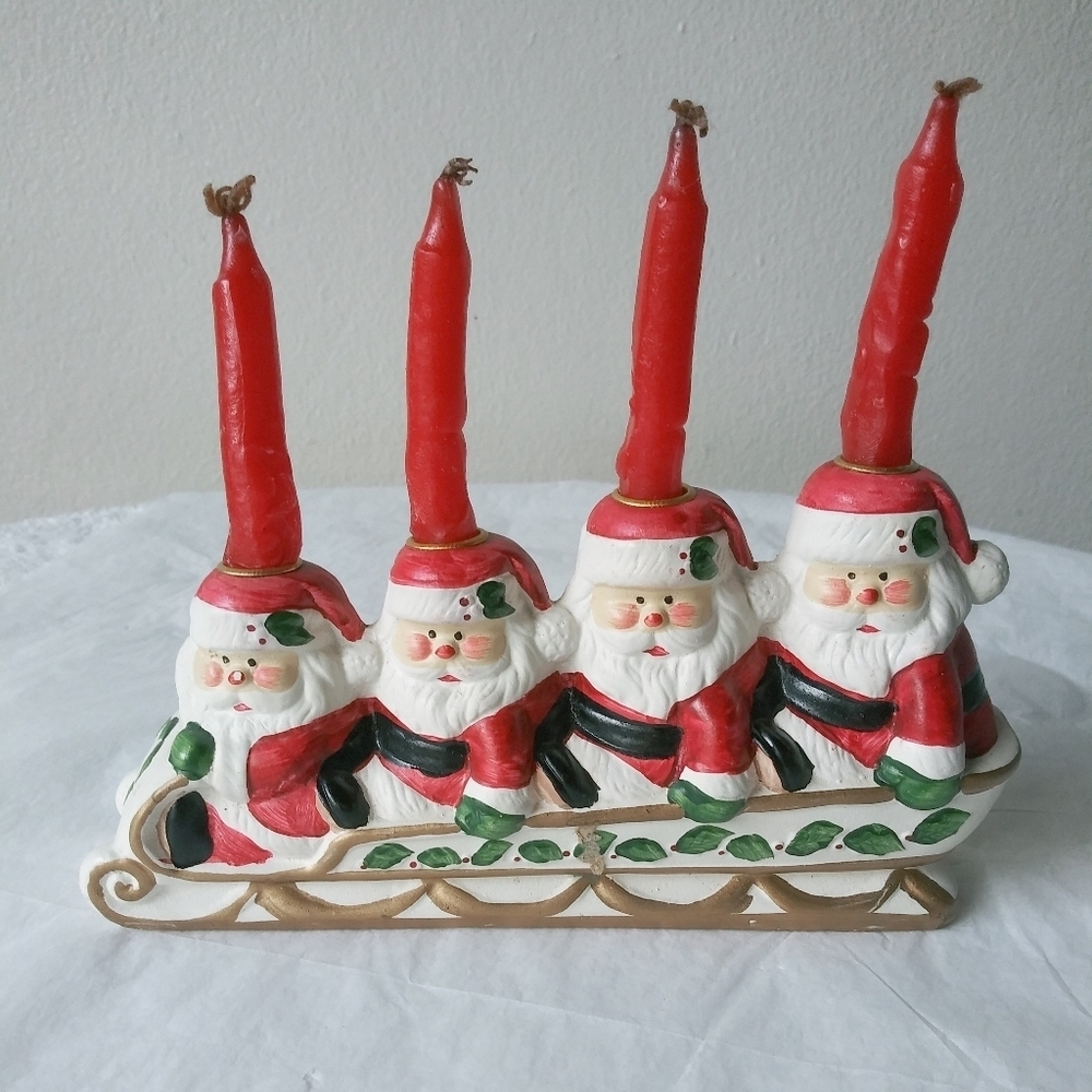 🌲 Vintage Santa's Candles Holder